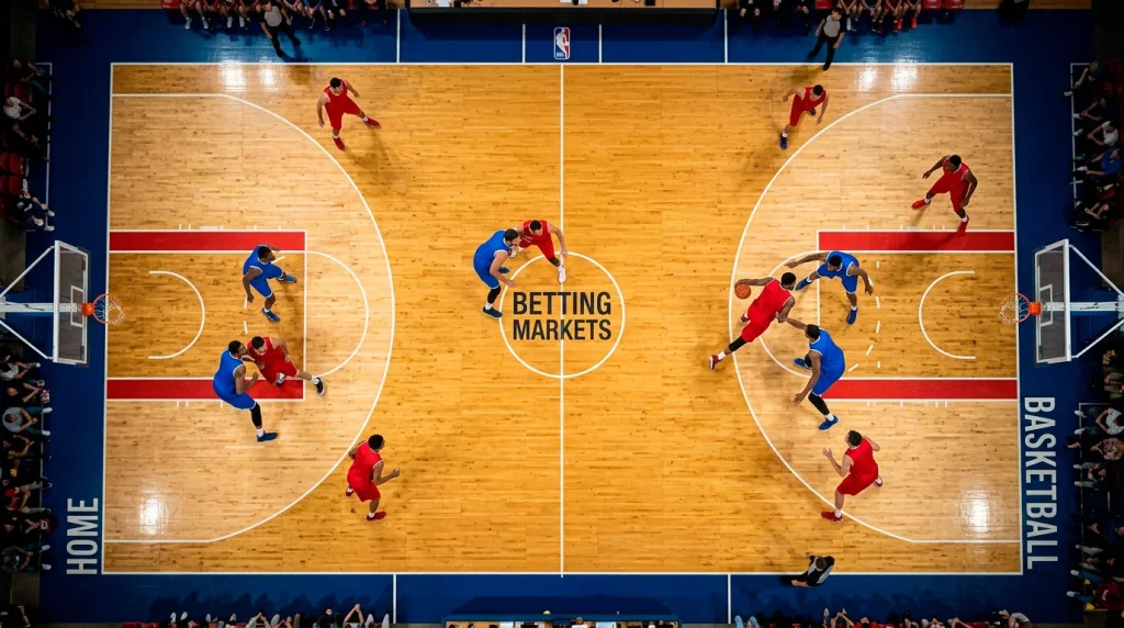 Complete guide to basketball betting markets available to UK bettors including moneyline handicap and props