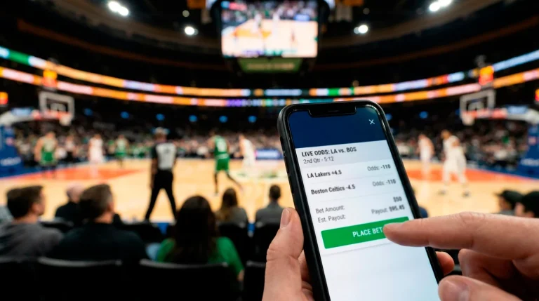 Mobile betting app showing cash out option on an active basketball bet